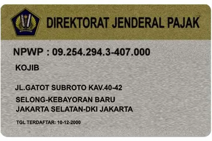 Nomor Pokok Wajib Pajak (NPWP)