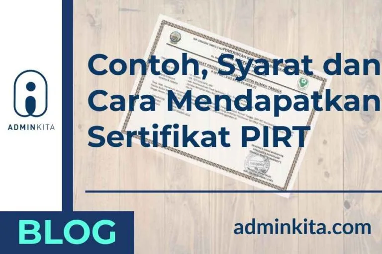 contoh syarat dan cara mendapatkan sertifikat PIRT