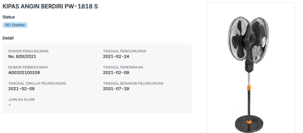 Contoh hak desain industri yang bisa terdaftar di indonesia