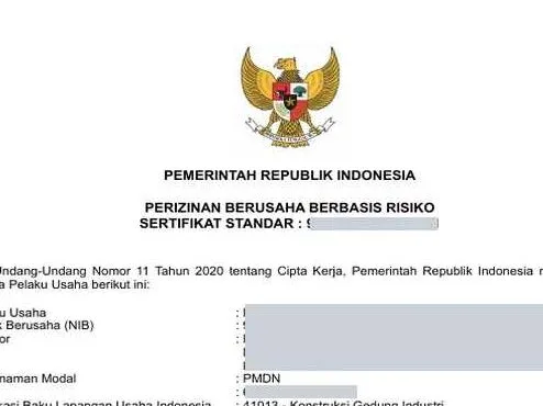 contoh sertifikat standar oss rba